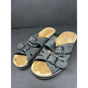 FLY FLOT Leather Double Buckle Comfort Anatomic Italian‎ Sandals 36 / US 6